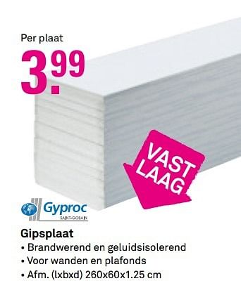 Aanbiedingen Gipsplaat - Gyproc - Geldig van 29/05/2017 tot 05/06/2017 bij Karwei