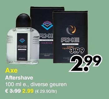 Aanbiedingen Axe aftershave - Axe - Geldig van 29/05/2017 tot 10/06/2017 bij Wibra