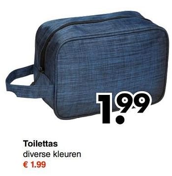 Aanbiedingen Toilettas diverse kleuren - Huismerk - Wibra - Geldig van 29/05/2017 tot 10/06/2017 bij Wibra