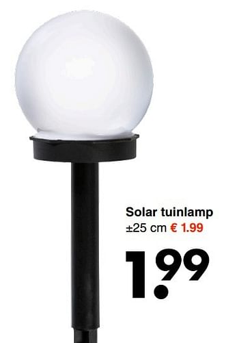 Aanbiedingen Solar tuinlamp - Huismerk - Wibra - Geldig van 29/05/2017 tot 10/06/2017 bij Wibra