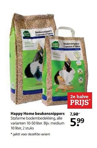 Aanbiedingen Happy home beukensnippers - Happy Home - Geldig van 29/05/2017 tot 11/06/2017 bij Pets Place