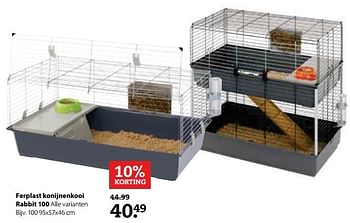 Aanbiedingen Ferplast konijnenkooi rabbit 100 - Ferplast - Geldig van 29/05/2017 tot 11/06/2017 bij Pets Place