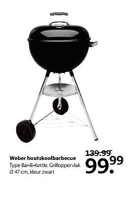 Aanbiedingen Weber houtskoolbarbecue bar-b-kettle - Weber - Geldig van 29/05/2017 tot 11/06/2017 bij Boerenbond