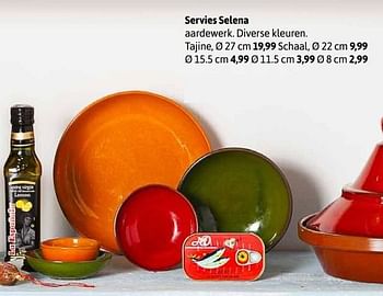 Aanbiedingen Servies selena aardewerk diverse kleuren ,tajine - Huismerk - Xenos - Geldig van 29/05/2017 tot 11/06/2017 bij Xenos