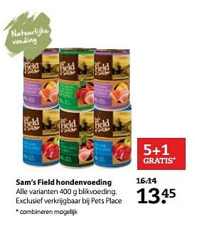 Aanbiedingen Sam`s field hondenvoeding - Sam's Field - Geldig van 29/05/2017 tot 11/06/2017 bij Boerenbond