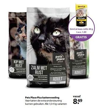 Aanbiedingen Pets place plus kattenvoeding - Petsplace - Geldig van 29/05/2017 tot 11/06/2017 bij Boerenbond
