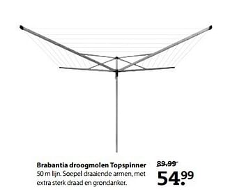 Aanbiedingen Brabantia droogmolen topspinner - Brabantia - Geldig van 29/05/2017 tot 11/06/2017 bij Boerenbond