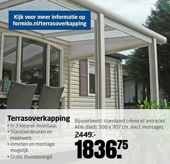 Aanbiedingen Terrasoverkapping - Huismerk - Formido - Geldig van 29/05/2017 tot 11/06/2017 bij Formido