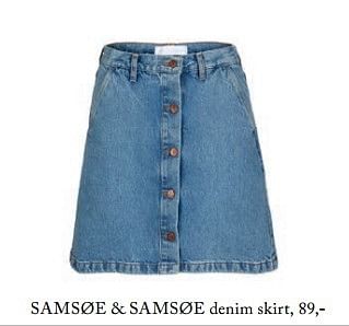 Aanbiedingen Samsoe + samsoe denim skirt - Samsoe &amp; Samsoe - Geldig van 23/04/2017 tot 30/06/2017 bij De Bijenkorf