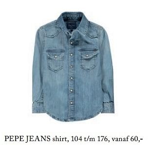 Aanbiedingen Pepe jeans shirt - Pepe Jeans - Geldig van 23/04/2017 tot 30/06/2017 bij De Bijenkorf