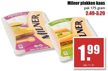 Aanbiedingen Milner plakken kaas - Milner - Geldig van 29/05/2017 tot 03/06/2017 bij MCD Supermarkten