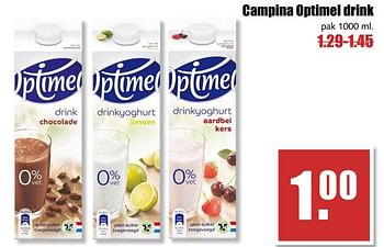 Aanbiedingen Campina optimel drink - Optimel - Geldig van 29/05/2017 tot 03/06/2017 bij MCD Supermarkten