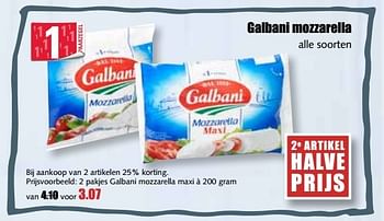 Aanbiedingen 2 pakjes galbani mozzarella maxi - Galbani - Geldig van 29/05/2017 tot 03/06/2017 bij MCD Supermarkten