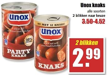 Aanbiedingen Unox knaks - Unox - Geldig van 29/05/2017 tot 03/06/2017 bij MCD Supermarkten