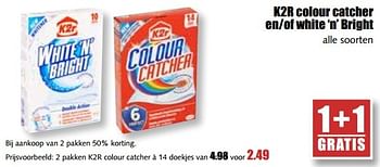 Aanbiedingen 2 pakken k2r colour catcher - K2R - Geldig van 29/05/2017 tot 03/06/2017 bij MCD Supermarkten