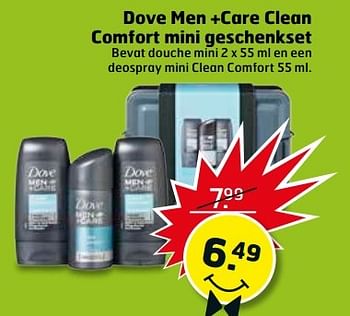 Aanbiedingen Dove men +care clean comfort mini geschenkset - Dove - Geldig van 30/05/2017 tot 04/06/2017 bij Trekpleister