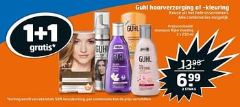 Aanbiedingen Shampoo rijke voeding - Guhl - Geldig van 30/05/2017 tot 04/06/2017 bij Trekpleister