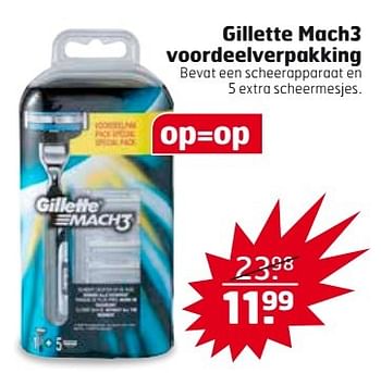 Aanbiedingen Gillette mach3 voordeelverpakking - Gillette - Geldig van 30/05/2017 tot 04/06/2017 bij Trekpleister