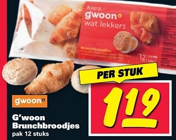 Aanbiedingen G`woon brunchbroodjes - Gâ€™woon - Geldig van 29/05/2017 tot 04/06/2017 bij Nettorama