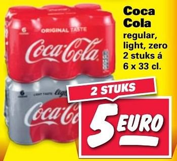 Aanbiedingen Coca cola regular, light, zero - Coca Cola - Geldig van 29/05/2017 tot 04/06/2017 bij Nettorama
