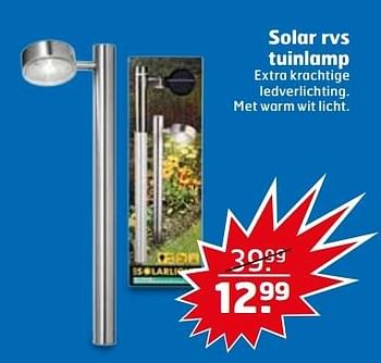 Aanbiedingen Solar rvs tuinlamp - Huismerk - Trekpleister - Geldig van 30/05/2017 tot 04/06/2017 bij Trekpleister