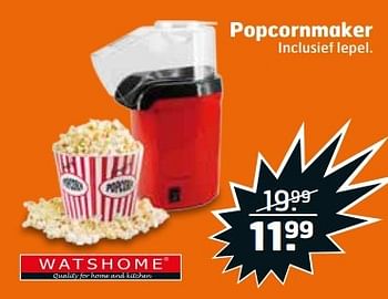 Aanbiedingen Popcornmaker inclusief lepel - Watshome - Geldig van 30/05/2017 tot 04/06/2017 bij Trekpleister