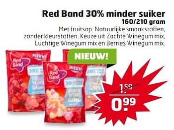 Aanbiedingen Red band 30% minder suiker - Red band - Geldig van 30/05/2017 tot 04/06/2017 bij Trekpleister