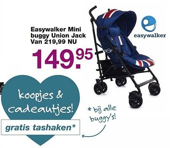 Aanbiedingen Easywalker mini buggy union jack - Easywalker - Geldig van 28/05/2017 tot 19/06/2017 bij Baby & Tiener Megastore