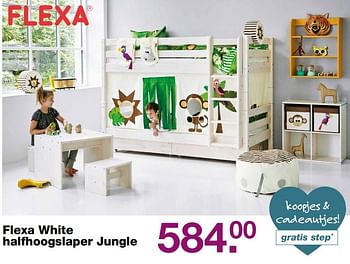 Aanbiedingen Flexa white halfhoogslaper jungle - Flexa - Geldig van 28/05/2017 tot 19/06/2017 bij Baby & Tiener Megastore