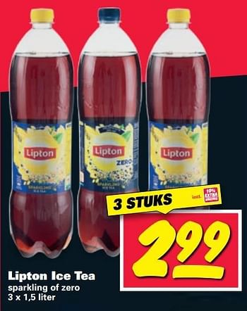 Aanbiedingen Lipton ice tea sparkling of zero - Lipton - Geldig van 29/05/2017 tot 04/06/2017 bij Nettorama