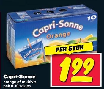 Aanbiedingen Capri-sonne orange of multivit pak - Capri Sonne - Geldig van 29/05/2017 tot 04/06/2017 bij Nettorama