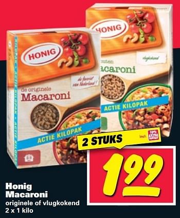 Aanbiedingen Honig macaroni originele of vlugkokend - Honig - Geldig van 29/05/2017 tot 04/06/2017 bij Nettorama