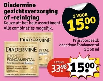 Aanbiedingen Dagcrème fondamental - Diadermine - Geldig van 30/05/2017 tot 11/06/2017 bij Kruidvat