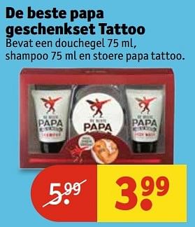 Aanbiedingen De beste papa geschenkset tattoo - Papa - Geldig van 30/05/2017 tot 11/06/2017 bij Kruidvat