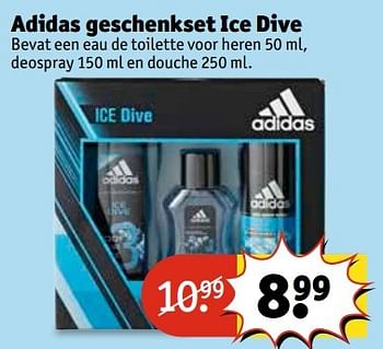Aanbiedingen Adidas geschenkset ice dive - Adidas - Geldig van 30/05/2017 tot 11/06/2017 bij Kruidvat