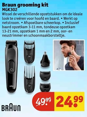 Aanbiedingen Braun grooming kit mgk302 - Braun - Geldig van 30/05/2017 tot 11/06/2017 bij Kruidvat