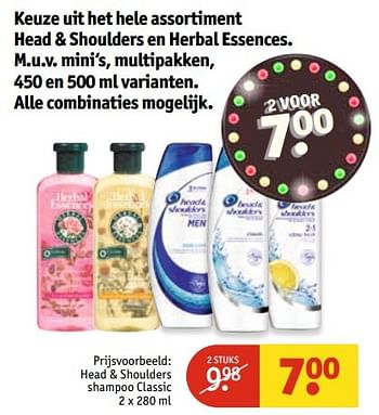 Aanbiedingen Head + shoulders shampoo classic - Head &amp; Shoulders - Geldig van 30/05/2017 tot 11/06/2017 bij Kruidvat