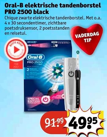 Aanbiedingen Oral-b elektrische tandenborstel pro 2500 black - Oral-B - Geldig van 30/05/2017 tot 11/06/2017 bij Kruidvat