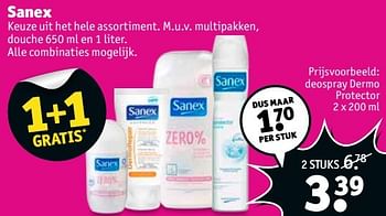 Aanbiedingen Sanex deospray dermo protector - Sanex - Geldig van 30/05/2017 tot 11/06/2017 bij Kruidvat