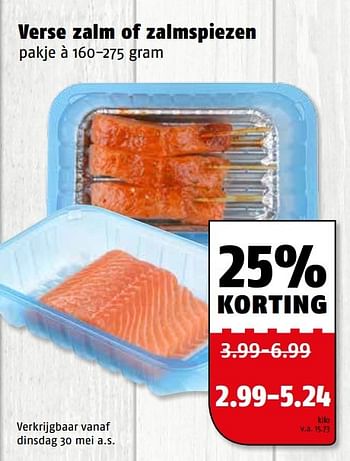 Aanbiedingen Verse zalm of zalmspiezen - Huismerk Poiesz - Geldig van 29/05/2017 tot 05/06/2017 bij Poiesz