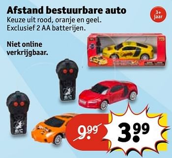 Aanbiedingen Afstand bestuurbare auto - Huismerk - Kruidvat - Geldig van 30/05/2017 tot 11/06/2017 bij Kruidvat