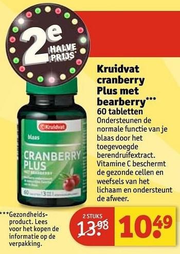 Aanbiedingen Cranberry plus met bearberry - Huismerk - Kruidvat - Geldig van 30/05/2017 tot 11/06/2017 bij Kruidvat