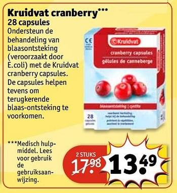 Aanbiedingen Cranberry - Huismerk - Kruidvat - Geldig van 30/05/2017 tot 11/06/2017 bij Kruidvat