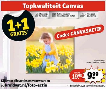 Aanbiedingen Canvas - Huismerk - Kruidvat - Geldig van 30/05/2017 tot 11/06/2017 bij Kruidvat