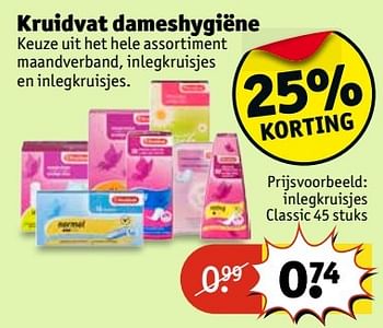 Aanbiedingen Dameshygiëne - Huismerk - Kruidvat - Geldig van 30/05/2017 tot 11/06/2017 bij Kruidvat