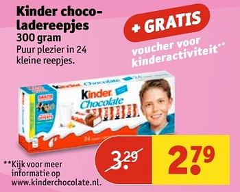 Aanbiedingen Kinder chocoladereepjes - Kinder - Geldig van 30/05/2017 tot 11/06/2017 bij Kruidvat