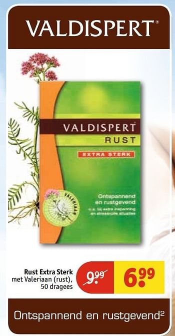 Aanbiedingen Rust extra sterk met valeriaan rust - Valdispert - Geldig van 30/05/2017 tot 11/06/2017 bij Kruidvat
