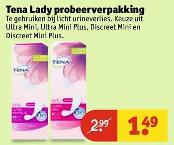 Aanbiedingen Tena lady probeerverpakking - Tena - Geldig van 30/05/2017 tot 11/06/2017 bij Kruidvat