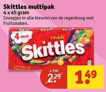 Aanbiedingen Skittles multipak - Skittles - Geldig van 30/05/2017 tot 11/06/2017 bij Kruidvat
