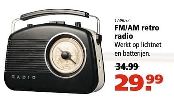 Aanbiedingen Fm-am retro radio - Huismerk - Marskramer - Geldig van 01/06/2017 tot 18/06/2017 bij Marskramer